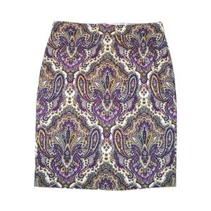 NWT J. Crew 4 The Pencil Skirt Damask Paisley